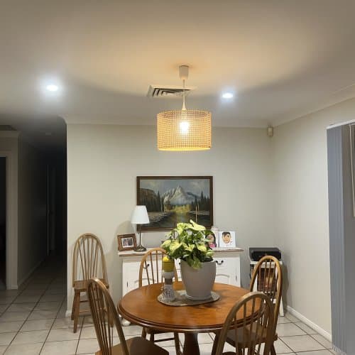 Split system indoor unit installed above a doorway